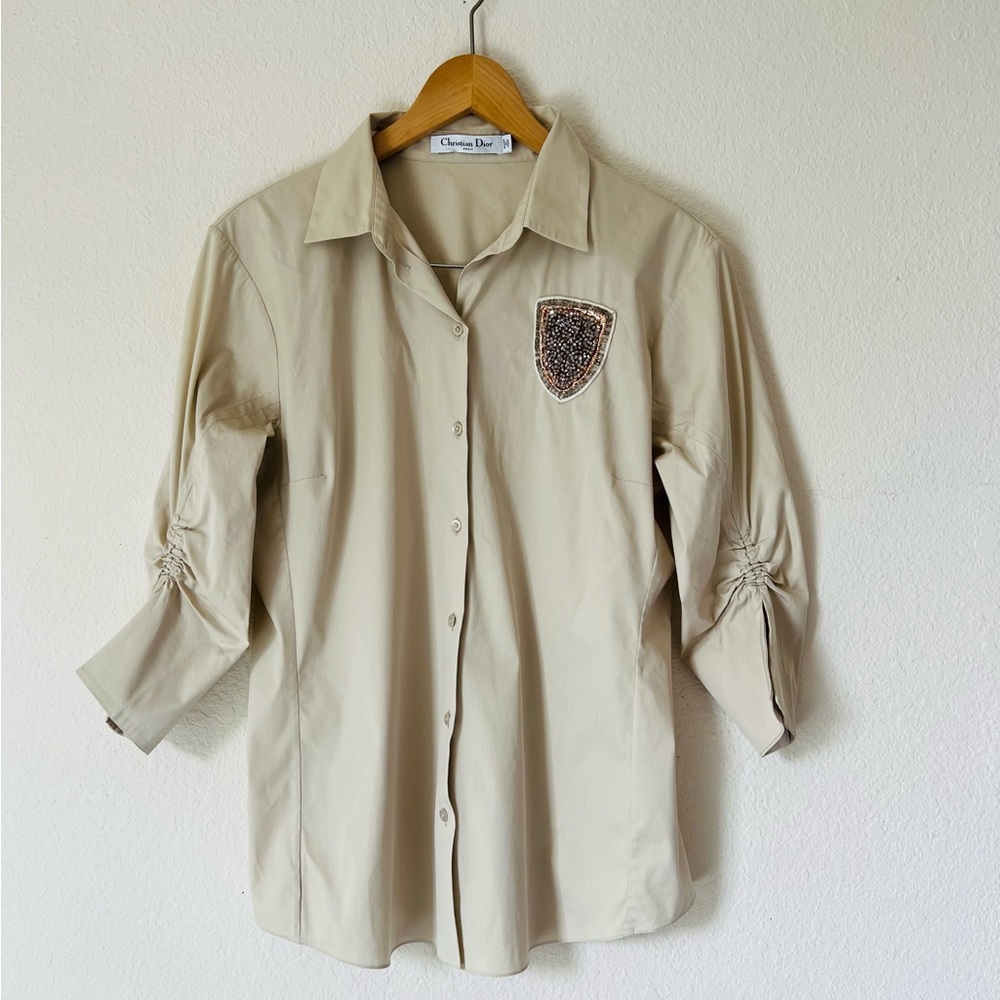 Christian Dior 2017 Button-Up Shirt with Embellished Patch